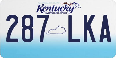 KY license plate 287LKA