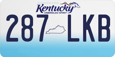 KY license plate 287LKB
