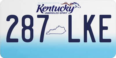 KY license plate 287LKE