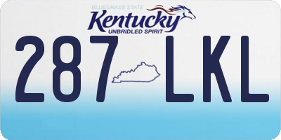 KY license plate 287LKL