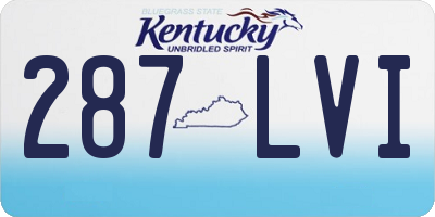 KY license plate 287LVI