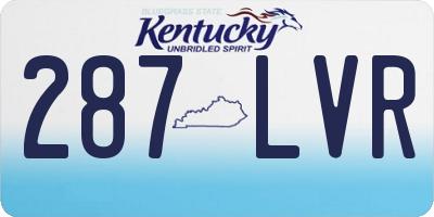 KY license plate 287LVR