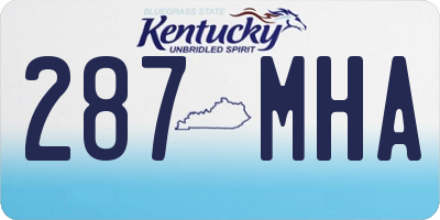 KY license plate 287MHA