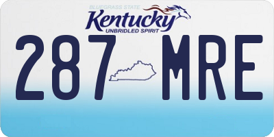 KY license plate 287MRE
