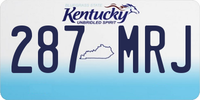 KY license plate 287MRJ