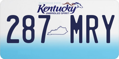 KY license plate 287MRY
