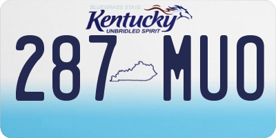 KY license plate 287MUO