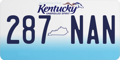 KY license plate 287NAN