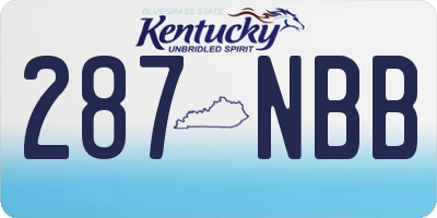 KY license plate 287NBB