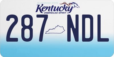 KY license plate 287NDL