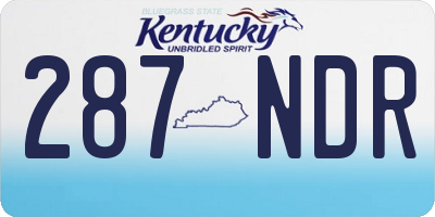 KY license plate 287NDR