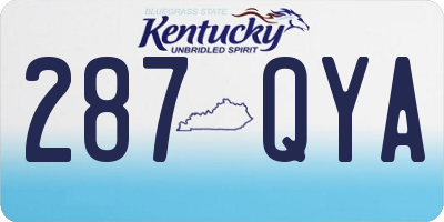 KY license plate 287QYA