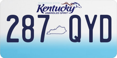 KY license plate 287QYD