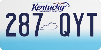 KY license plate 287QYT