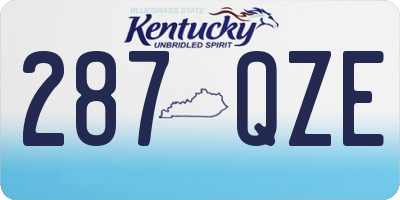 KY license plate 287QZE