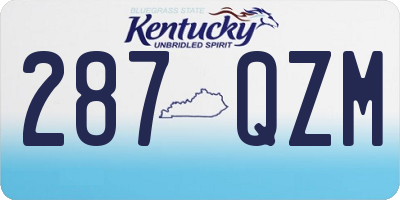 KY license plate 287QZM