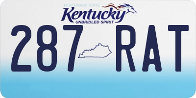 KY license plate 287RAT