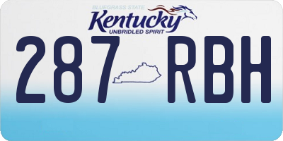 KY license plate 287RBH
