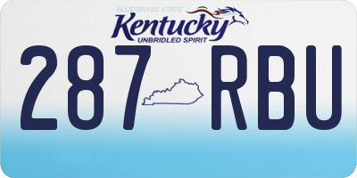 KY license plate 287RBU