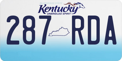 KY license plate 287RDA