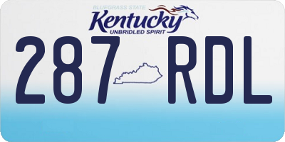 KY license plate 287RDL