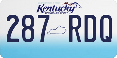 KY license plate 287RDQ