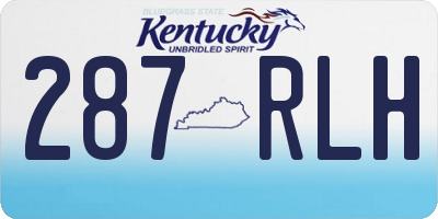 KY license plate 287RLH
