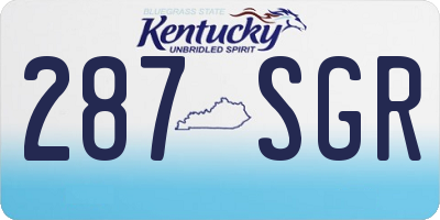 KY license plate 287SGR