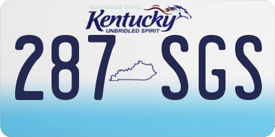 KY license plate 287SGS