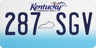 KY license plate 287SGV