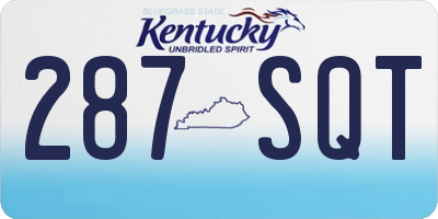 KY license plate 287SQT