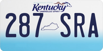 KY license plate 287SRA