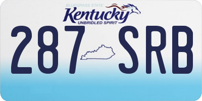 KY license plate 287SRB
