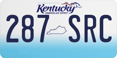 KY license plate 287SRC