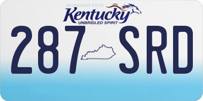 KY license plate 287SRD