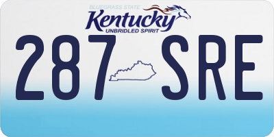 KY license plate 287SRE
