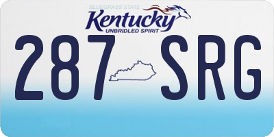 KY license plate 287SRG