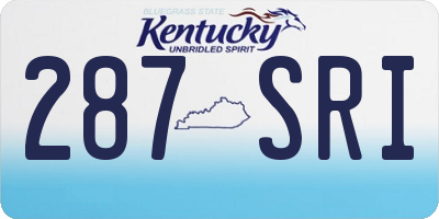 KY license plate 287SRI