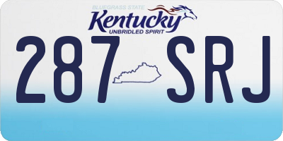 KY license plate 287SRJ