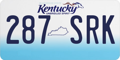 KY license plate 287SRK