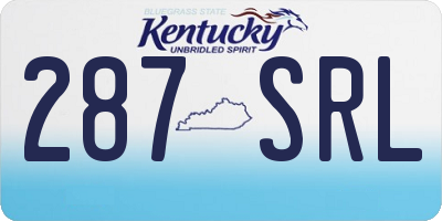 KY license plate 287SRL