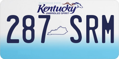 KY license plate 287SRM