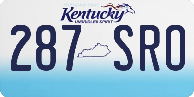 KY license plate 287SRO