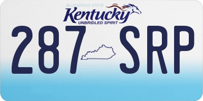 KY license plate 287SRP
