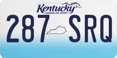 KY license plate 287SRQ