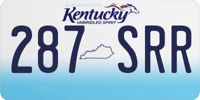 KY license plate 287SRR