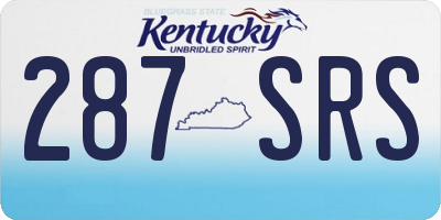 KY license plate 287SRS