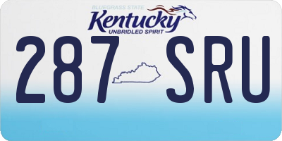 KY license plate 287SRU