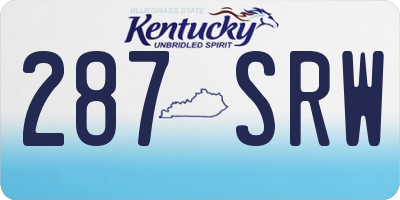 KY license plate 287SRW