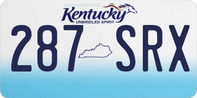 KY license plate 287SRX
